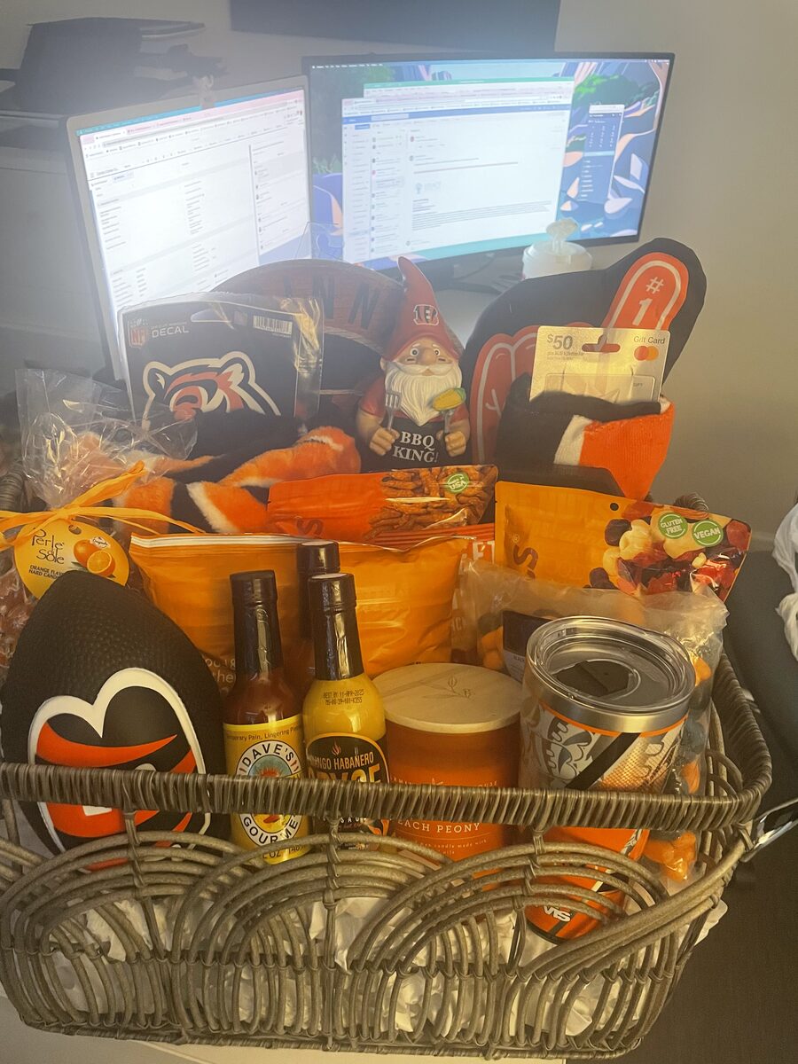 Bengals NFL fan gift basket