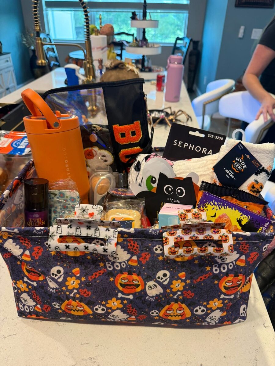 Halloween gift basket for grown-ups